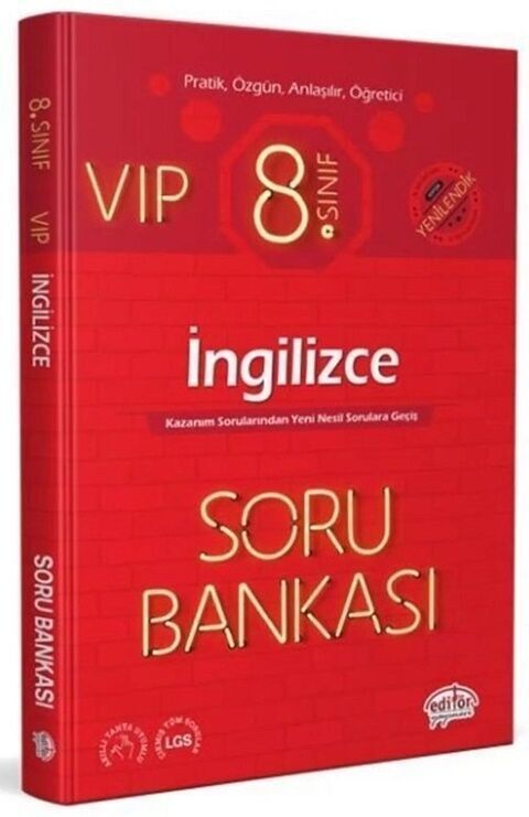 Editör Yayınları 8.Sınıf VIP İngilizce Soru Bankası