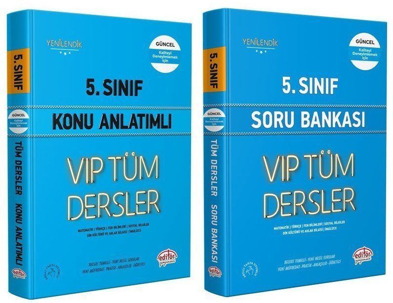 Editör Yayınları 5.Sınıf Tüm Dersler Konu Anlatımı ve Soru Bankası Seti