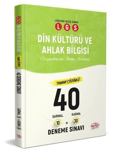 Editör Yayınları Lgs Din Kültürü 40 Deneme Sınavı
