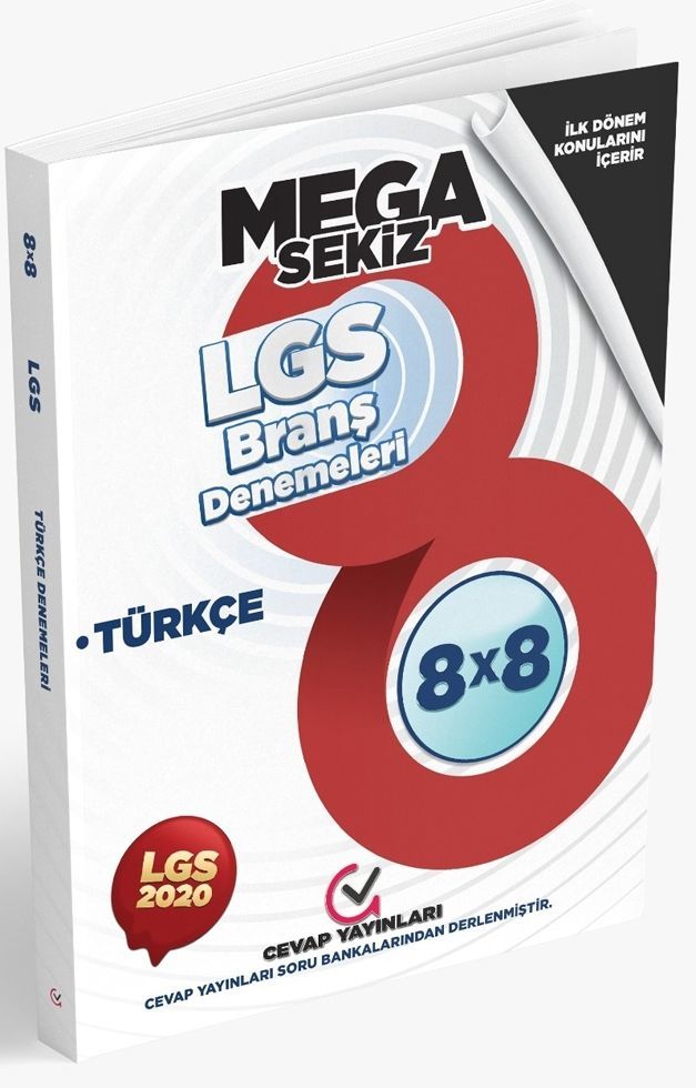 Eski Baskı Güncel İçerik 8.Sınıf LGS İlk Dönem Mega 8'li Türkçe Denemeleri Cevap Yayınları