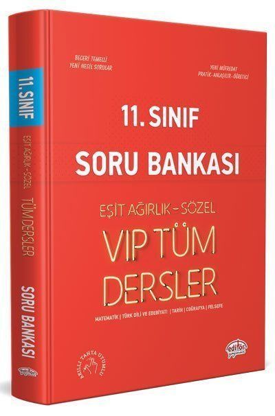 Editör Yayınları 11.Sınıf VIP Tüm Dersler Eşit Ağırlık Sözel Soru Bankası Kırmızı Kitap