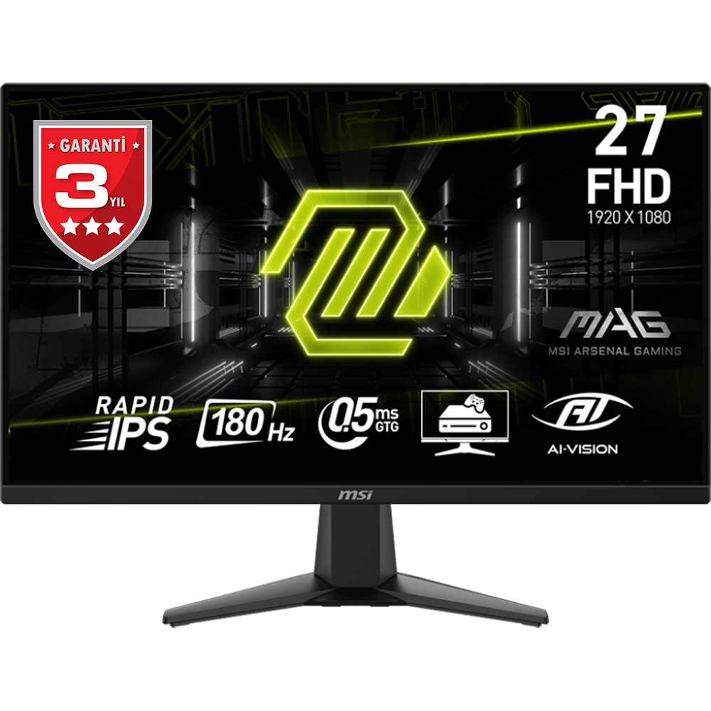 MSI MAG 275F 27'' FHD FLAT RAPID IPS 180HZ 0.5MS (GTG) ADAPTIVE-SYNC GAMING MONITÖR