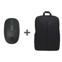 Logitech M196 Bluetooth Kablosuz Mouse ve Nero 15.6 inç Notebook Sırt Çantası - Siyah