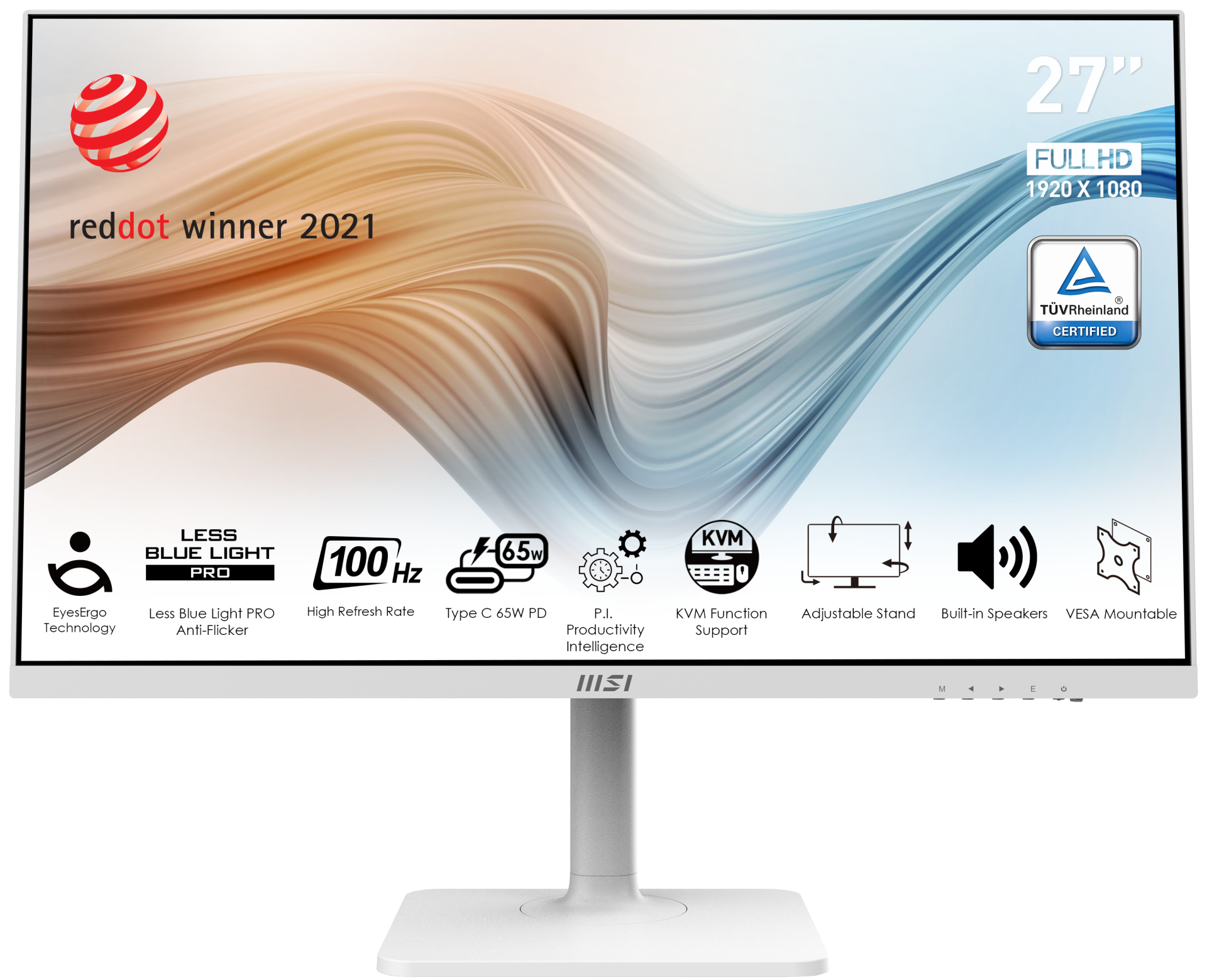 MSI MODERN MD272XPW 27'' FHD FLAT IPS 100HZ ANTI-GLARE BEYAZ MONITOR