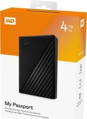 WD My Passport 4TB 2.5 inc USB 3.2 Siyah Taşınabilir Disk WDBPKJ0040BBK-WESN