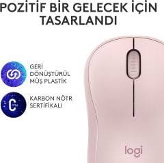 Logitech M240 Sessiz Kompakt Kablosuz Bluetooth Mouse - Pembe 910-007121