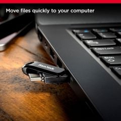 SanDisk Ultra Dual Drive Go 256GB SDDDC3-256G-G46 USB & Type-C Flash Bellek Siyah