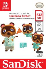 SanDisk Nintendo Switch 512GB 100MB/s microSDXC Hafıza Kartı SDSQXAO-512G-GN3ZN