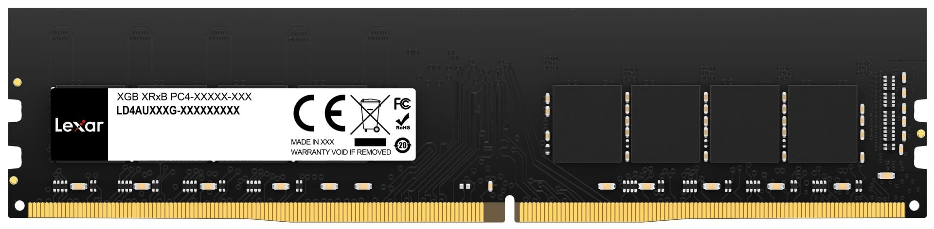 Lexar 16GB 3200Mhz DDR4 U-DIMM CL22 288 Pin 1.2V Ram Bellek LD4AU016G-B3200GSST