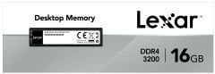 Lexar 16GB 3200Mhz DDR4 U-DIMM CL22 288 Pin 1.2V Ram Bellek LD4AU016G-B3200GSST