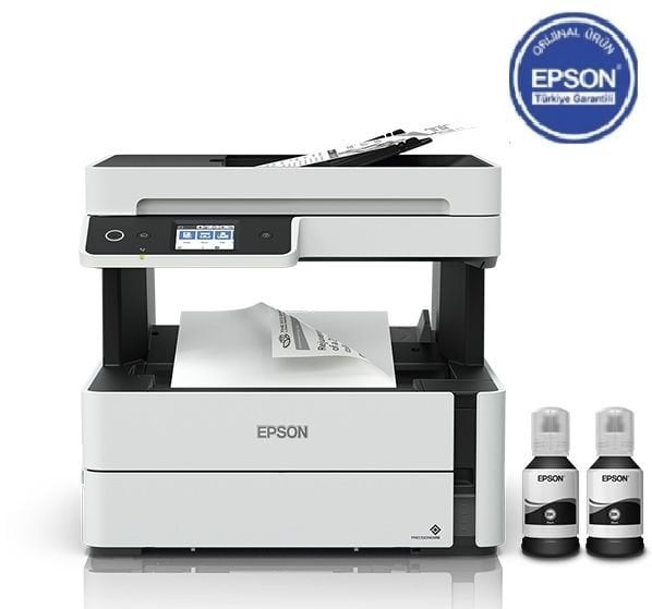 Epson EcoTank M3170 Wi-Fi+Tarayıcı+Fotokopi+Faks Mono Çok Fonksiyonlu Tanklı Yazıcı C11CG92404