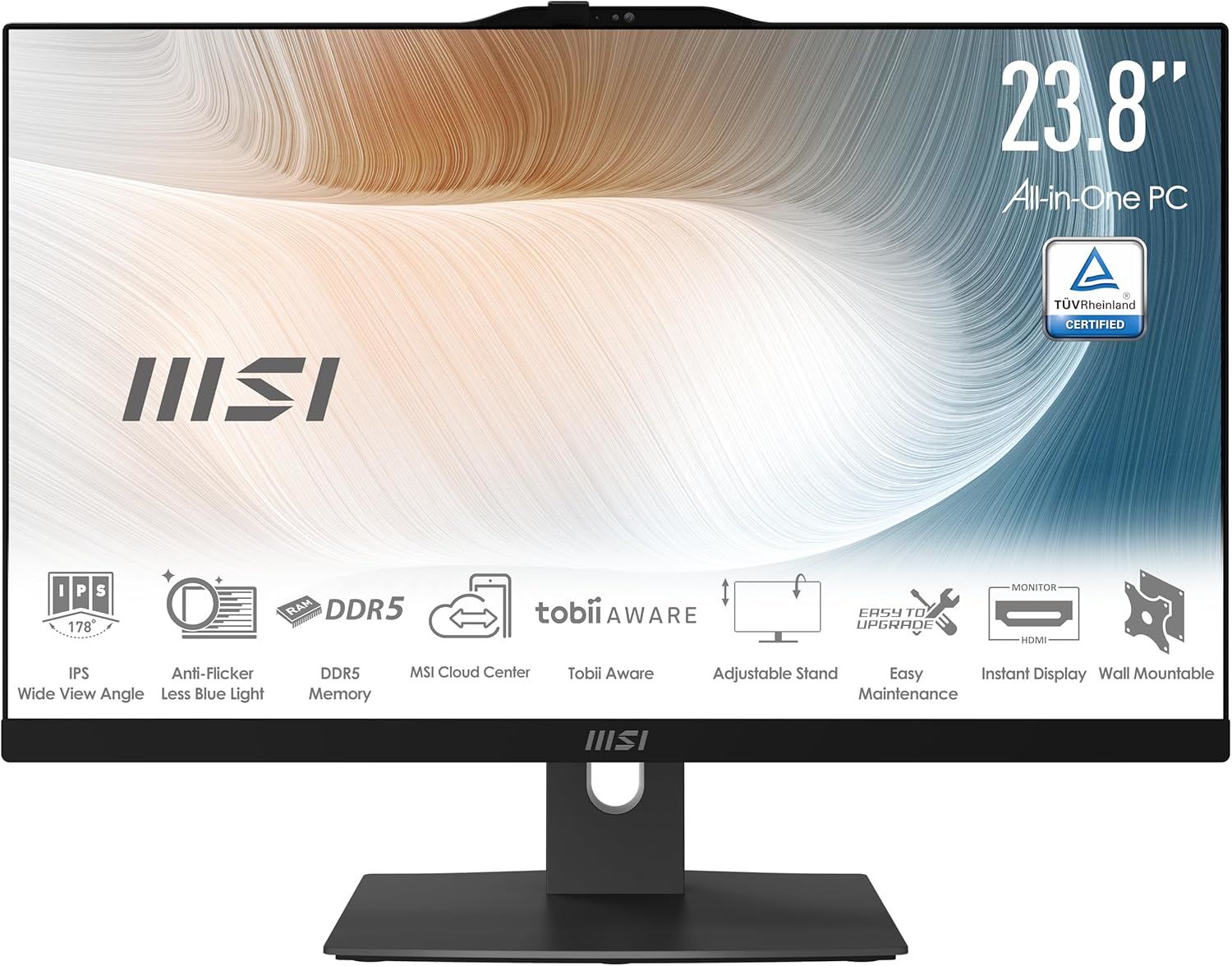 MSI MODERN AM242P 12M-1694TR I5-1235U 8GB RAM 512GB SSD 23.8 FHD W11H SIYAH AIO PC