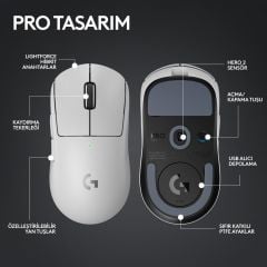 Logitech G PRO X Superlight 2 Lighspeed Kablosuz Oyuncu Mouse - Beyaz 910-006639