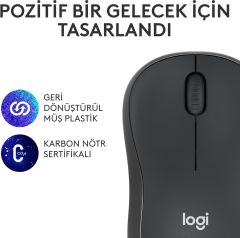 Logitech M240 Sessiz Kompakt Kablosuz Bluetooth Mouse - Siyah 910-007119