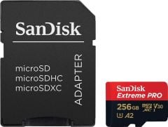 SanDisk Extreme Pro 256GB 200/140MB/s microSDXC UHS-I A2 V30 Adaptörlü Hafıza Kartı SDSQXCD-256G-GN6MA