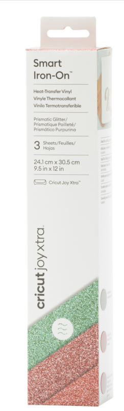 Cricut Joy Xtra Simli Smart Iron On 24.1X30.5CM 3lü Mercan-Nane Yeşili-Pembe Altın 2010415