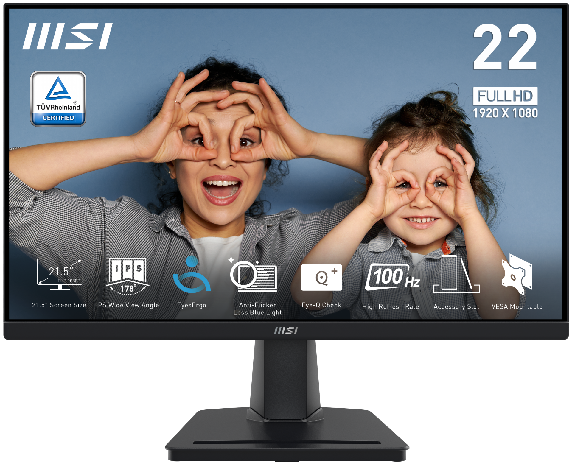 MSI 21.5 PRO MP225 1920x1080 (FHD) 16:9 FLAT IPS 100HZ 1MS ADAPTIVE-SYNC MONITOR