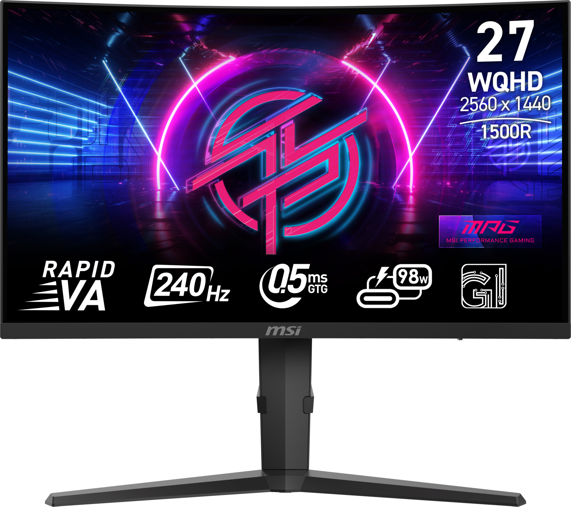 MSI MPG 275CQRXF 27'' WQHD CURVE  RAPID VA 240Hz 0.5MS GTG FREESYNC PREMIUM SIYAH GAMING MONITOR
