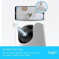 TP-Link Tapo C225 Yatay-Dikey Hareketli Yapay Zekalı WI-FI GGüvenlik Kamerası