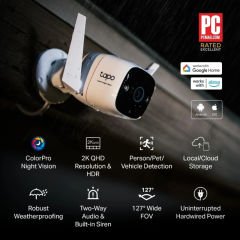 TP-Link Tapo C325WB 2K QHD Renkli Gece Görüşlü Wi-Fi Güvenlik Kamerası