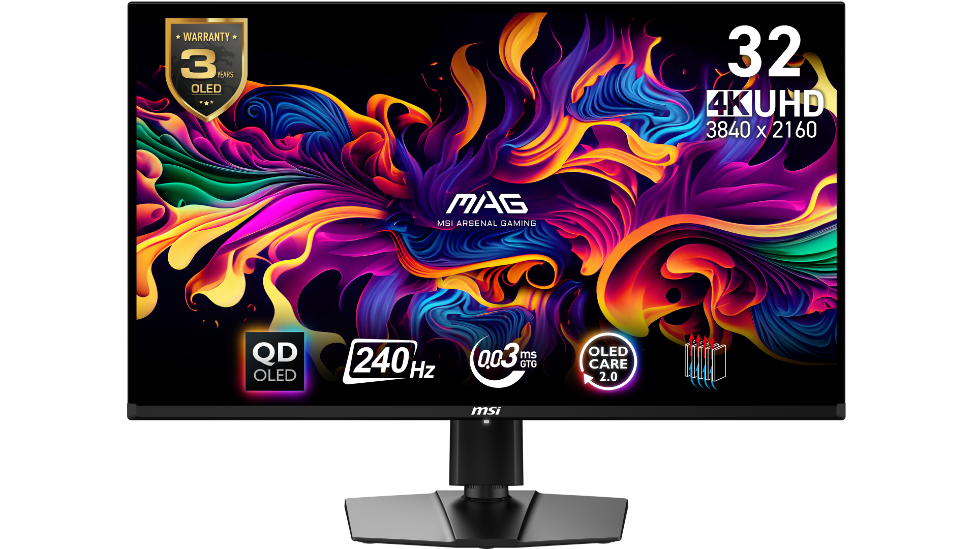 MSI MAG 321UPX QD-OLED  31.5'' UHD FLAT QD-OLED 240HZ 0.03MS ADAPTIVE-SYNC GAMING MONİTÖR