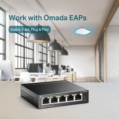 TP-Link TL-SF1005LP 5 Port 10/100Mbps Masaüstü Switch 4-Port Poe