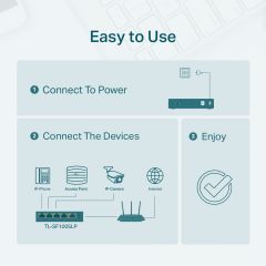 TP-Link TL-SF1005LP 5 Port 10/100Mbps Masaüstü Switch 4-Port Poe