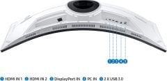 SAMSUNG Odyssey Neo G9 LS49AG950NPXUF 49 inç DQHD 240Hz 1ms Asansör G-Sync HDR2000 1000R Kavisli Quantum Mini LED Gaming Monitör