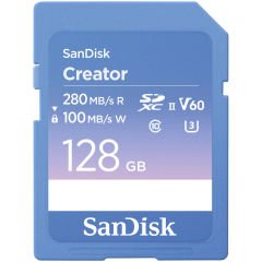 SanDisk Creator 128GB SDSDXEP-128G-GNCIS 280MB/s UHS-II SDXC 6K-4K UHD V60 Hafıza Kartı