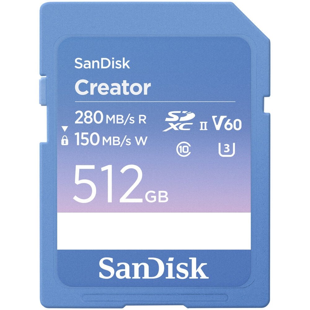 SanDisk Creator 512GB SDSDXEP-512G-GNCIS 280MB/s UHS-II SDXC 6K-4K UHD V60 Hafıza Kartı