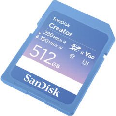 SanDisk Creator 512GB SDSDXEP-512G-GNCIS 280MB/s UHS-II SDXC 6K-4K UHD V60 Hafıza Kartı