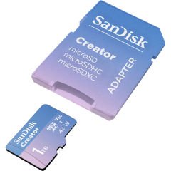 SanDisk Creator 1TB 190/130MB/s microSDXC UHS-I A2 V30 Adaptörlü Hafıza Kartı SDSQXAV-1T00-IN6MS