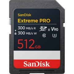 SanDisk Extreme Pro 512GB 300/300MB/s SDXC V90 UHS-II U3 8K/4K UHD Hafıza Kartı SDSDXDM-512G-GN4IN
