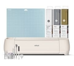 Cricut Explore 4 Kesici Makine Başlangıç Paketi (Makine + Temel Alet Seti + Transfer Bandı 30x120cm + Kalıcı Vinil Folyo Altın & Gümüş)