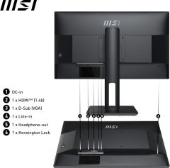 MSI PRO MP251P FHD FLAT IPS 100HZ 1MS 24.5'' ADAPTIVE-SYNC PİVOT MONITOR