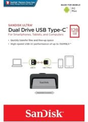 SanDisk Ultra Dual Drive 128GB 150MB/s Type-C USB 3.1 Flash Bellek SDDDC2-128G-G46