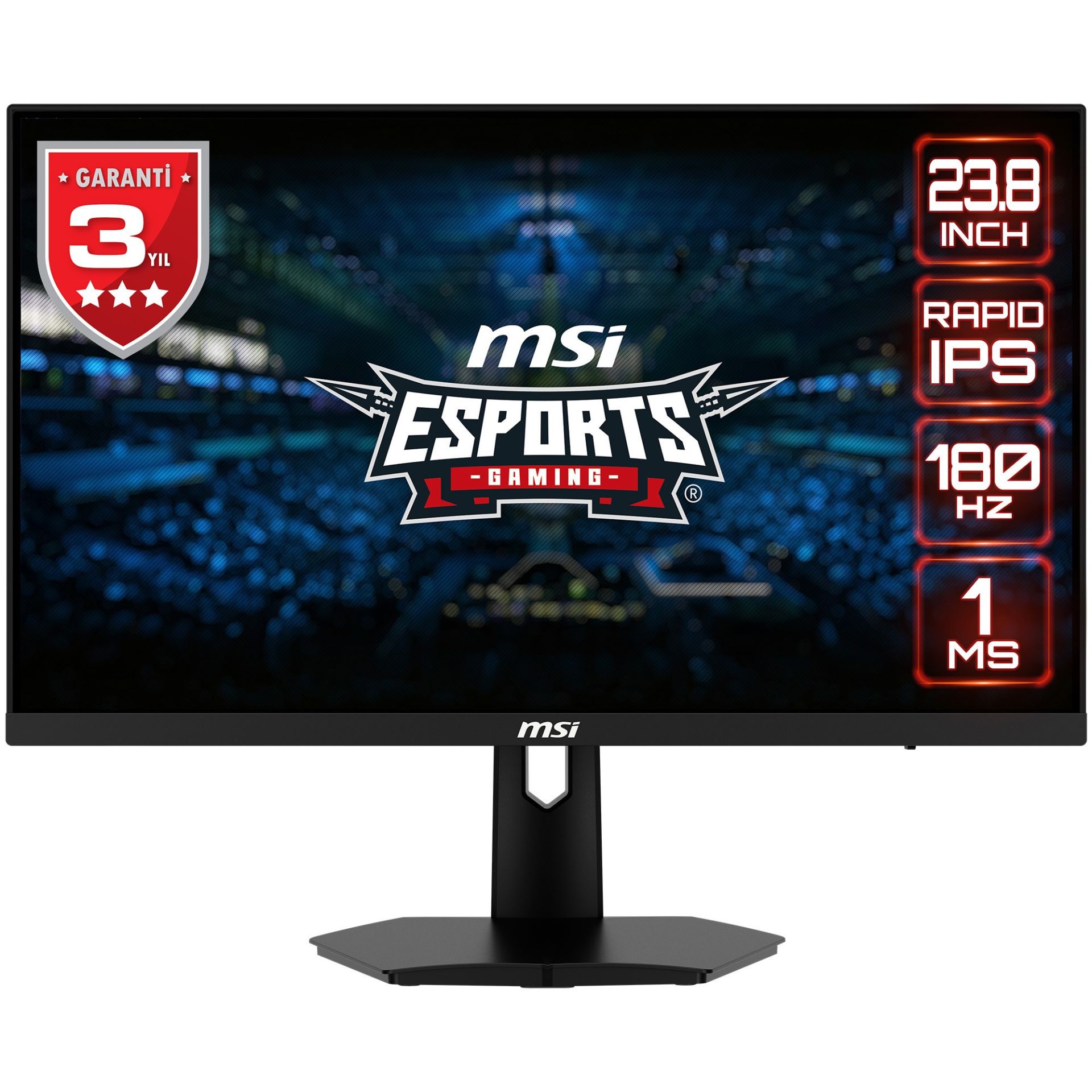 MSI G244F E2 FHD FLAT RAPID IPS 180HZ 1MS 23.8'' FREESYNC PREMIUM GAMING MONITOR