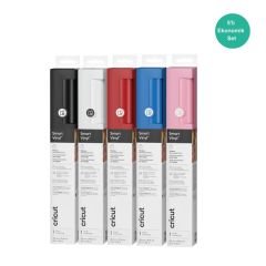 Cricut Smart Kalıcı Vinil Folyo Klasik Renkler 5’li Set (Beyaz, Siyah, Kırmızı, Mavi, Pembe)