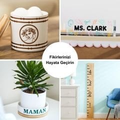 Cricut Smart Kalıcı Vinil Folyo Canlı Renkler 4'lü Set (Şampanya, Parti Pembesi, Sarı, Altın)