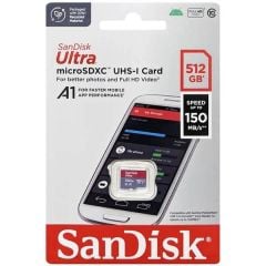 SanDisk Ultra 512GB 150MB/s microSDXC UHS-I Hafıza Kartı SDSQUAC-512G-GN6MN