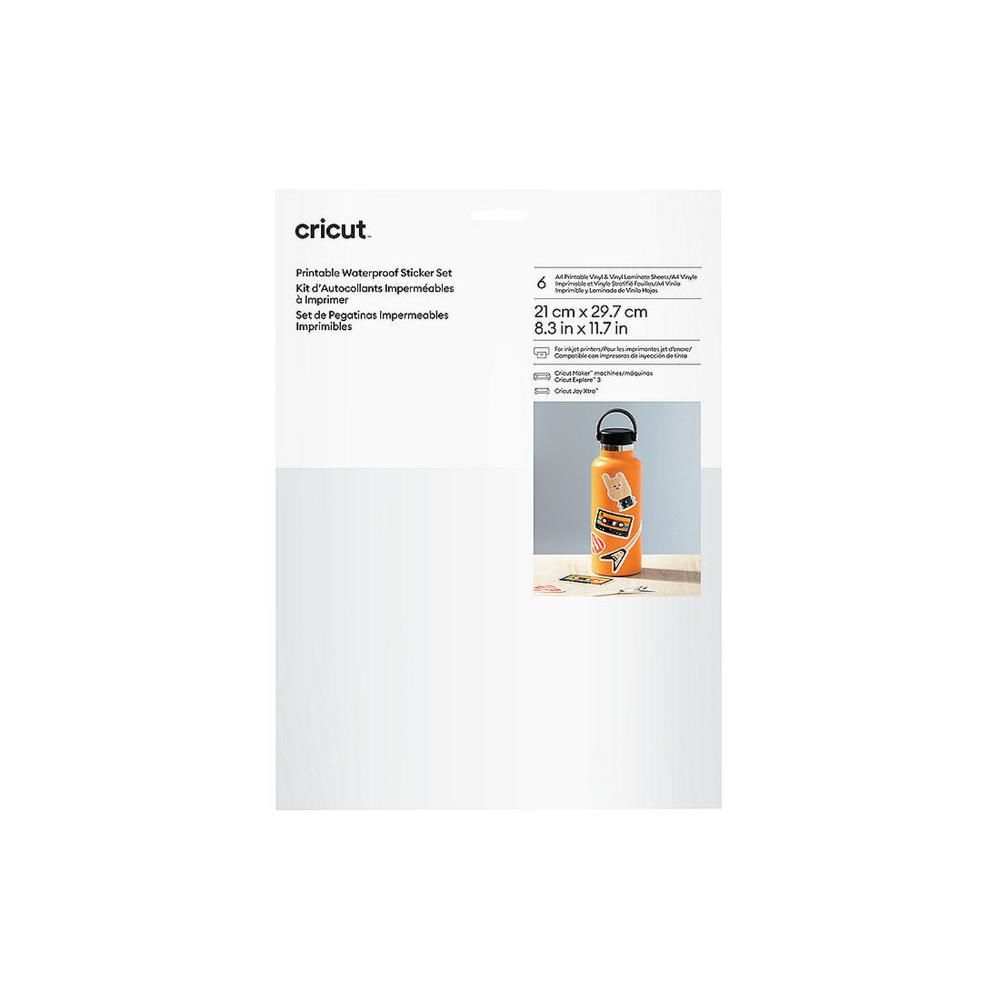 Cricut Yazdırılabilir Suya Dayanıklı Transparan Çıkartma Seti - A4 - 6 Sayfa 2010352