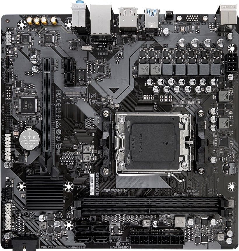 Gigabyte A620M H 6400MHz(OC) DDR5 Soket AM5 M.2 HDMI DP mATX Anakart