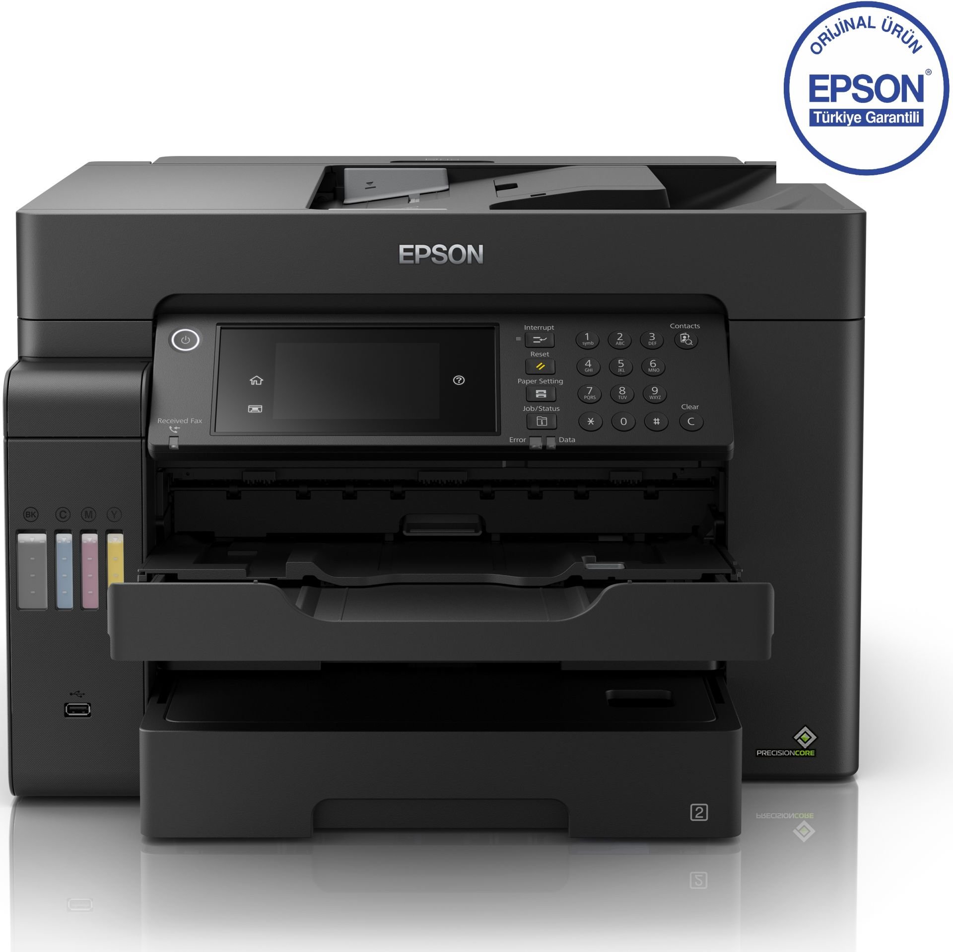 Epson EcoTank L15150 Wi-Fi+Tarayıcı+Fotokopi+Faks Çok Fonksiyonlu Tanklı Mürekkep Püskürtmeli A3 Yazıcı