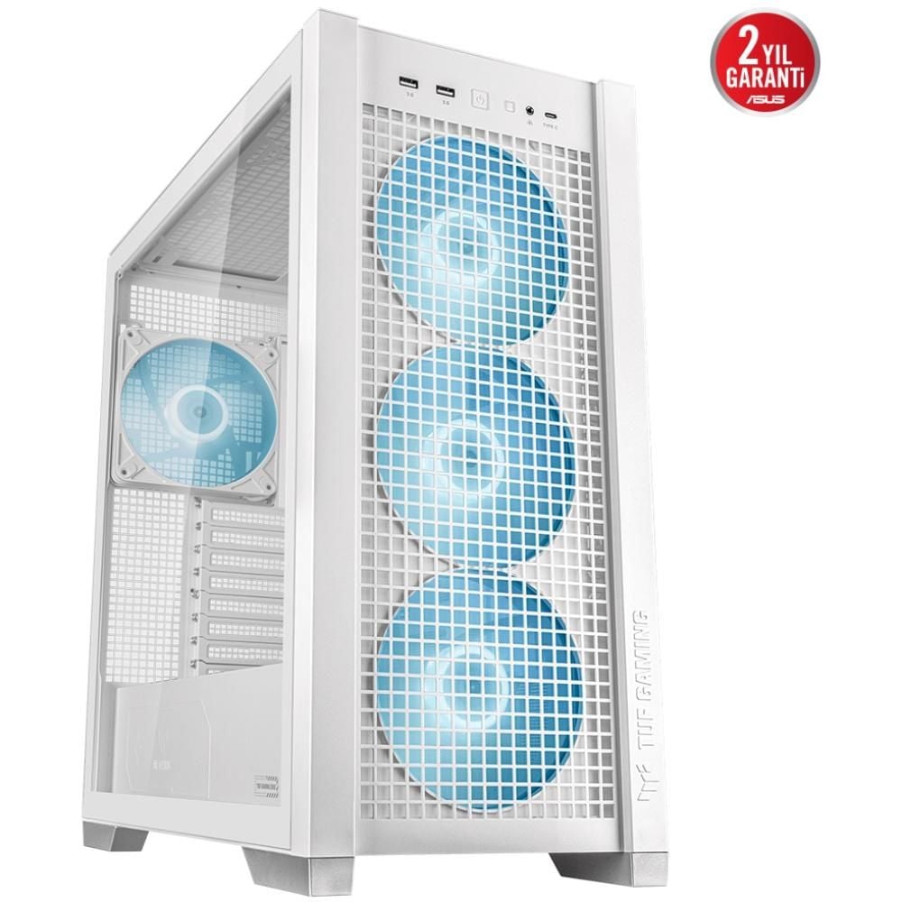 Asus GT302 TUF Gaming ARGB Tempered Glass Beyaz USB 3.2 E-ATX Mid Tower Kasa 90DC00I3-B19000