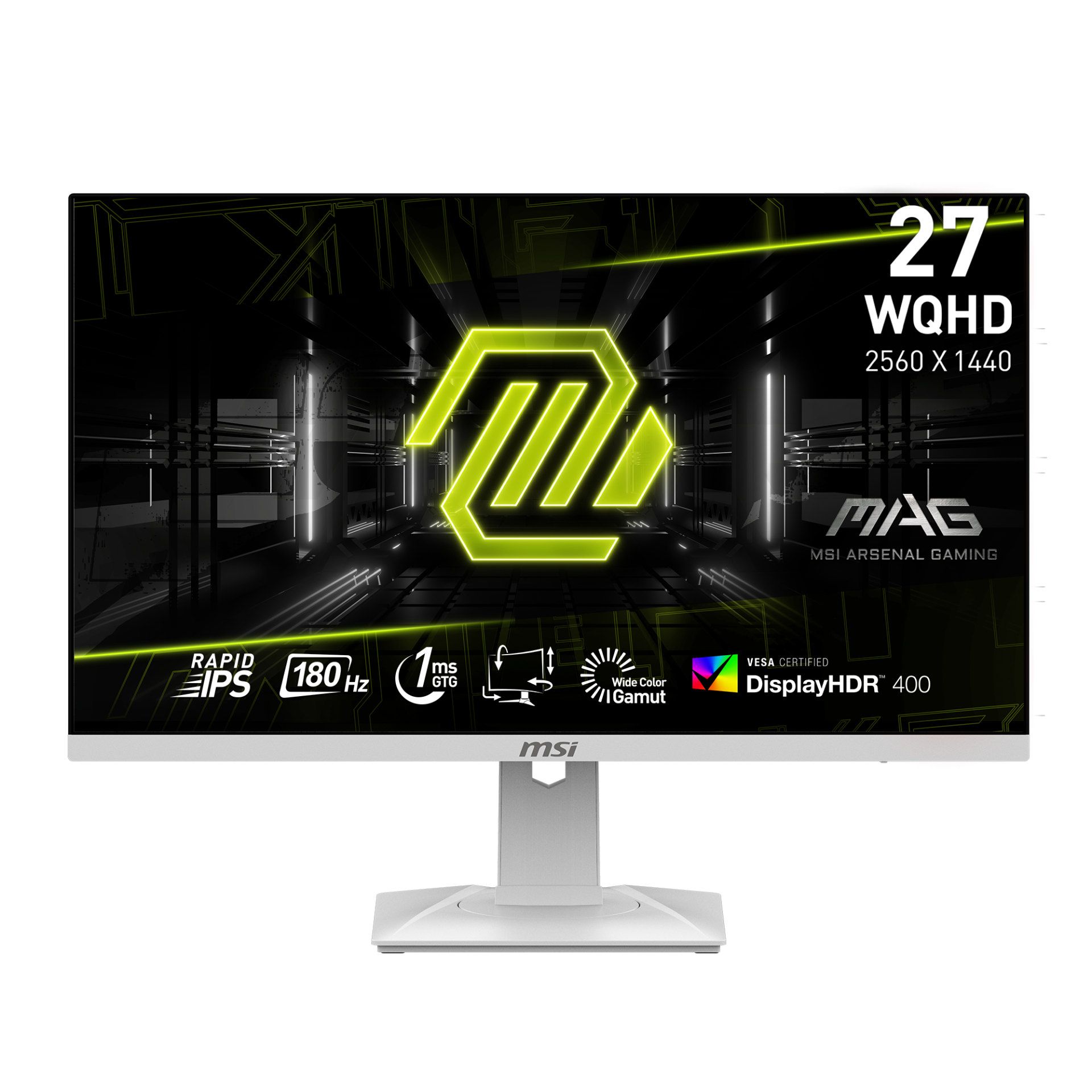 MSI MAG 274QRFW 27'' WQHD FLAT RAPID IPS 180HZ 1MS FREESYNC PIVOT BEYAZ GAMING MONİTÖR