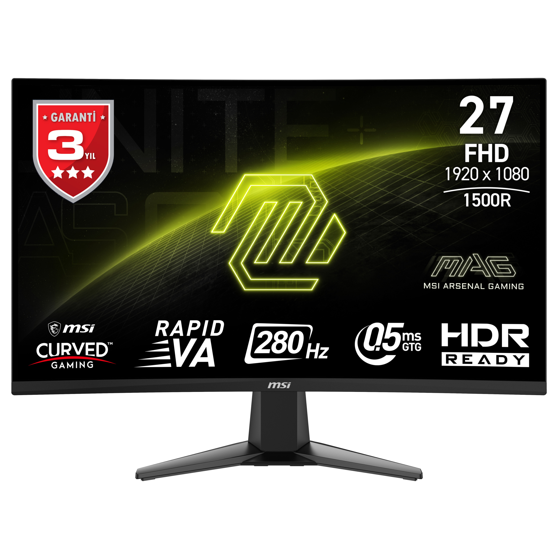 MSI MAG 276CXF 27'' FHD CURVE RAPID VA 280HZ 0.5MS (GTG) ADAPTIVE-SYNC GAMING MONİTÖR