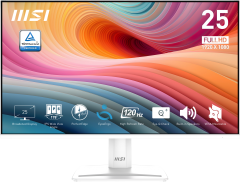MSI PRO MP251W E2 24.5'' FHD FLAT IPS 120HZ 1MS ADAPTIVE-SYNC BEYAZ MONITOR
