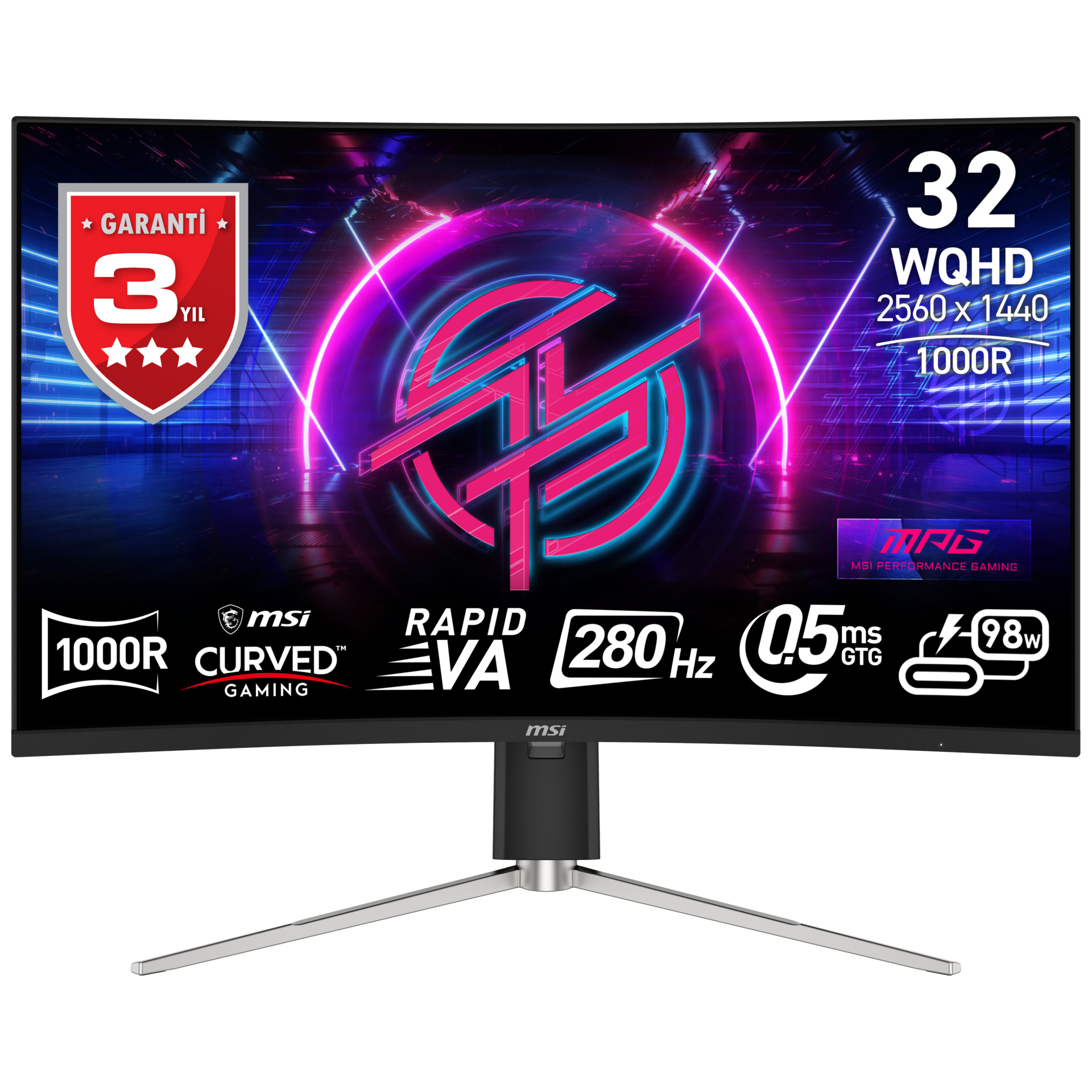 MSI MPG 325CQRXF 31.5'' WQHD CURVE RAPID VA 280HZ 0.5MS ADAPTIVE-SYNC GAMING MONİTÖR