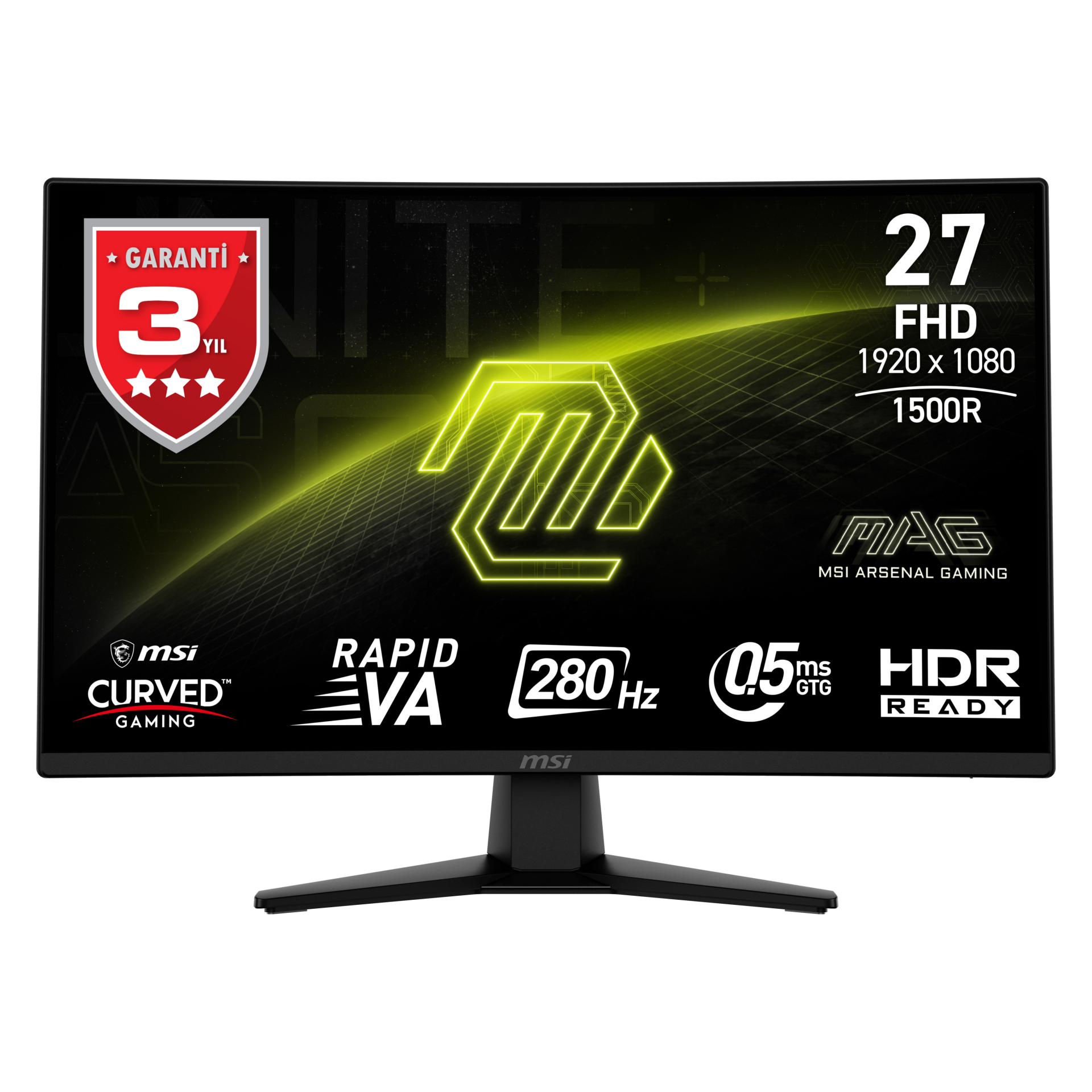 MSI 27'' MAG 274CXF 1920x1080 (FHD) CURVE 1500R RAPID VA 280HZ 0.5MS (GTG) ADAPTIVE-SYNC GAMING MONITOR