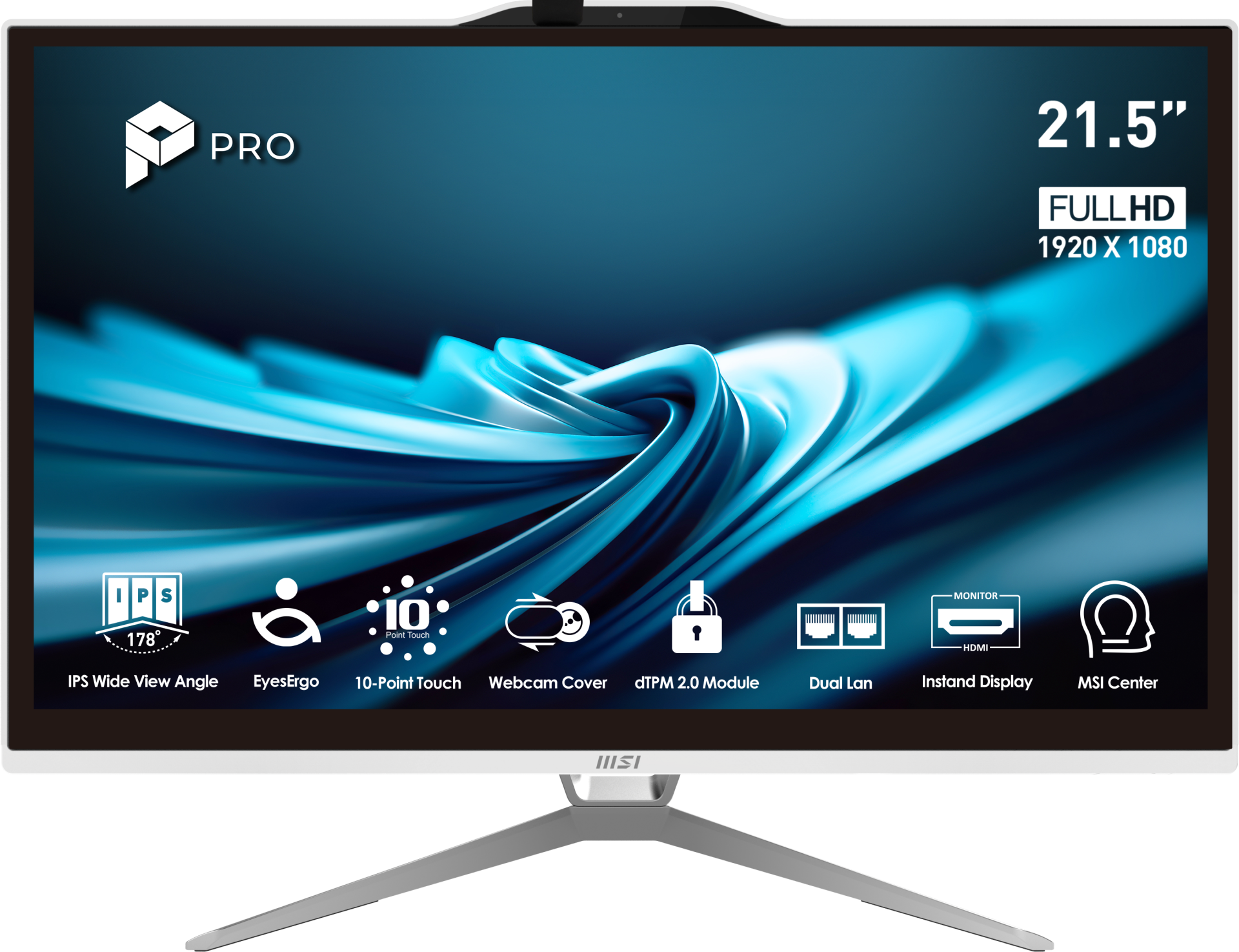 MSI PRO AP222T 14M-443XTR I5-14400 16GB RAM 512GB SSD 21.5 FHD FDOS DOKUNMATIK BEYAZ AIO PC